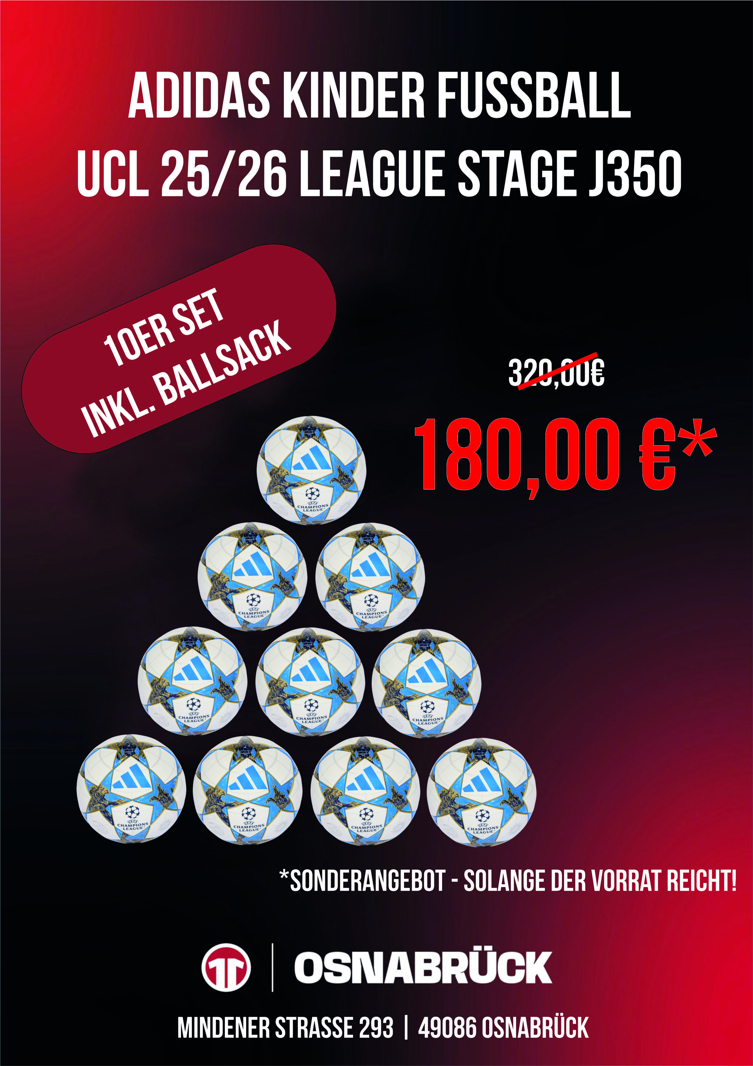 adidas Kinder Fussball UCL 25/26 League Stage J350